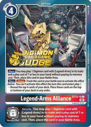 Legend-Arms Alliance [ST13-16] (Judge Pack 3) [Starter Deck: Ragnaloardmon Promos] - Trinity Hobby