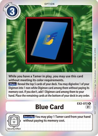 Blue Card [EX2-072] (Event Pack 4) [Digital Hazard Promos] - Trinity Hobby