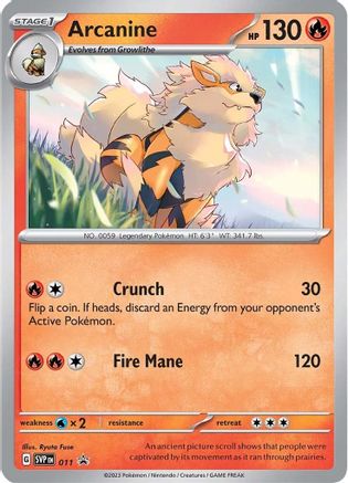 Arcanine (011) [Scarlet & Violet: Black Star Promos] - Trinity Hobby