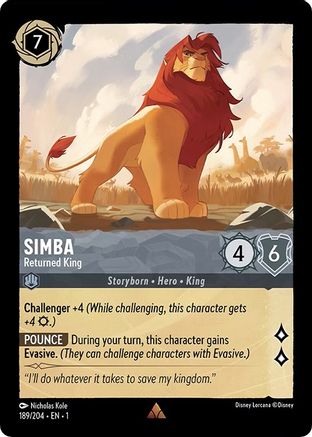 Simba - Returned King (189/204) - [The First Chapter] Cold Foil - Trinity Hobby