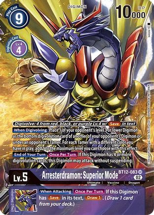 Arresterdramon: Superior Mode [BT12-083] (Alternate Art) [Across Time] - Trinity Hobby