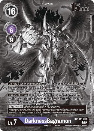 DarknessBagramon (Alternate Art) (Black & White) (BT12-111) - [Across Time] Foil - Trinity Hobby