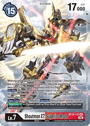 Shoutmon X7: Superior Mode [BT12-112] (Alternate Art) [Across Time] - Trinity Hobby