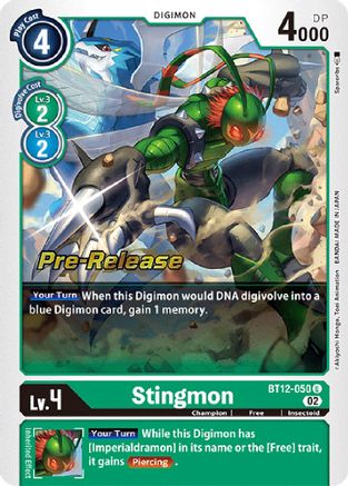 Stingmon [BT12-050] [Across Time Pre-Release Cards] - Trinity Hobby