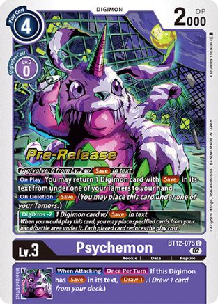 Psychemon [BT12-075] [Across Time Pre-Release Cards] - Trinity Hobby