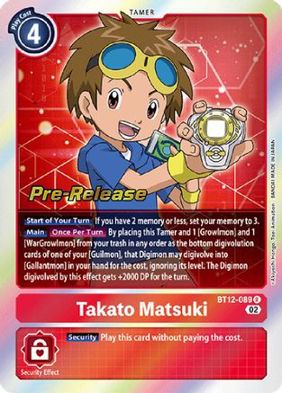 Takato Matsuki [BT12-089] [Across Time Pre-Release Cards] - Trinity Hobby