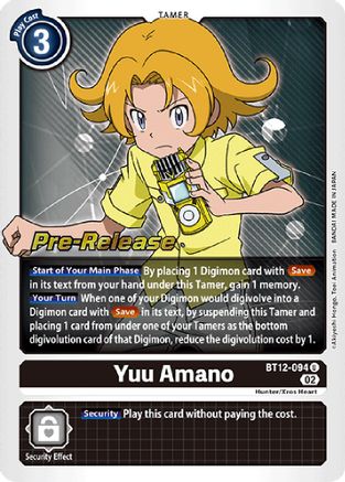 Yuu Amano [BT12-094] [Across Time Pre-Release Cards] - Trinity Hobby