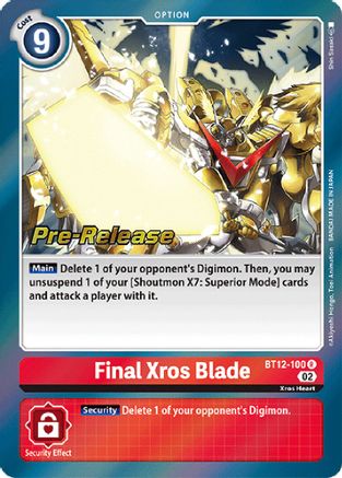 Final Xros Blade [BT12-100] [Across Time Pre-Release Cards] - Trinity Hobby