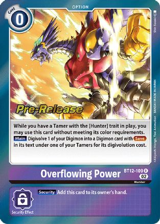 Overflowing Power [BT12-109] [Across Time Pre-Release Cards] - Trinity Hobby