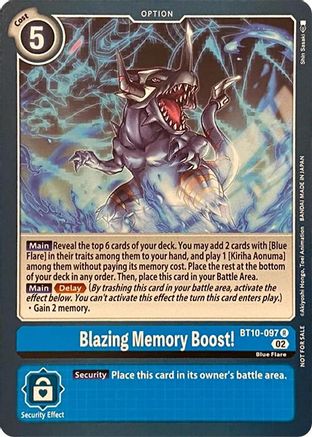 Blazing Memory Boost! [BT10-097] [Revision Pack Cards] - Trinity Hobby
