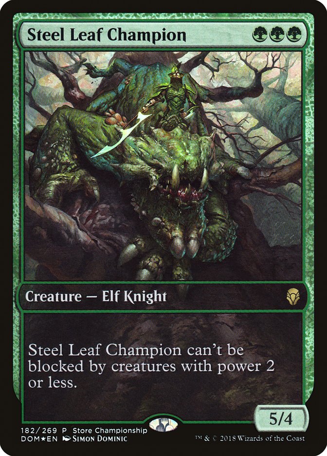 Steel Leaf Champion (Store Championship) (Full Art) [Dominaria Promos] - Trinity Hobby