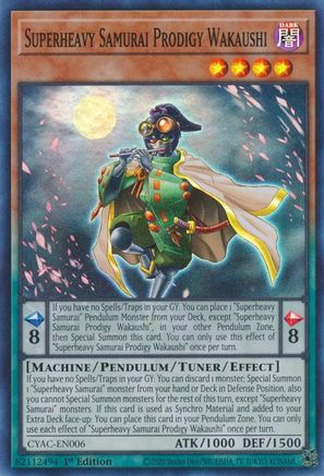 Superheavy Samurai Prodigy Wakaushi [CYAC-EN006] Super Rare - Trinity Hobby