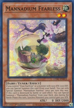 Mannadium Fearless [CYAC-EN013] Super Rare - Trinity Hobby