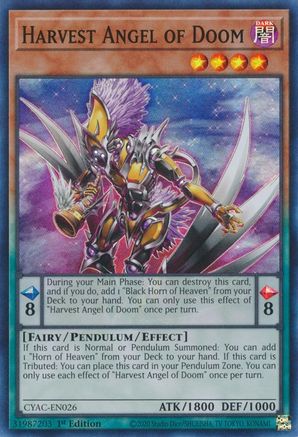 Harvest Angel of Doom [CYAC-EN026] Super Rare - Trinity Hobby