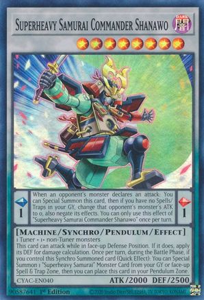 Superheavy Samurai Commander Shanawo [CYAC-EN040] Super Rare - Trinity Hobby