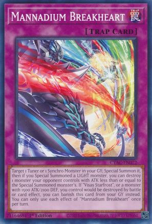Mannadium Breakheart [CYAC-EN072] Common - Trinity Hobby