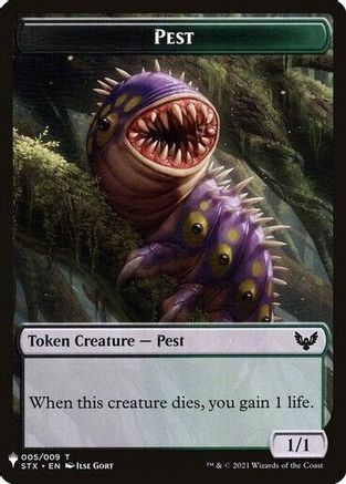 Pest // Emblem - Lukka, Wayward Bonder Double-Sided Token  (LIST-5 // 8) - [The List Reprints] - Trinity Hobby