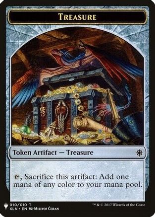 Treasure // Golem Double-sided Token  (LIST-10 // 25) - [The List Reprints] - Trinity Hobby
