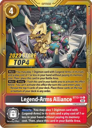 Legend-Arms Alliance [ST13-16] (2023 Store Top 4) [Starter Deck: Ragnaloardmon Promos] - Trinity Hobby