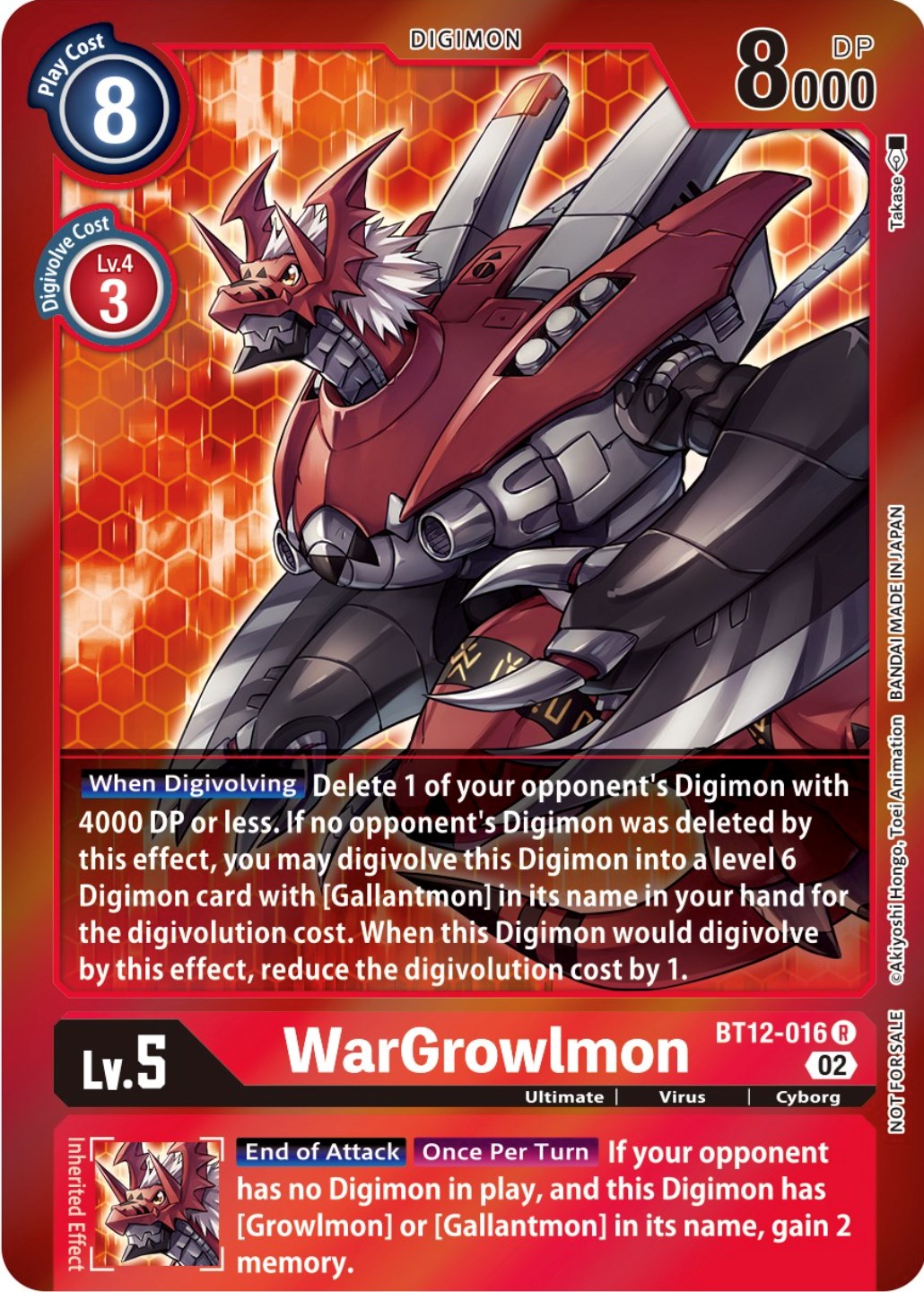 WarGrowlmon [BT12-016] (Tamer Party -Special-) [Across Time Promos] - Trinity Hobby