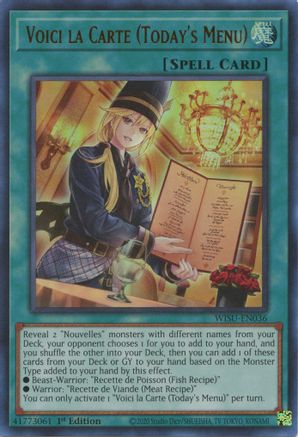Voici la Carte (Today's Menu) [WISU-EN036] Ultra Rare - Trinity Hobby