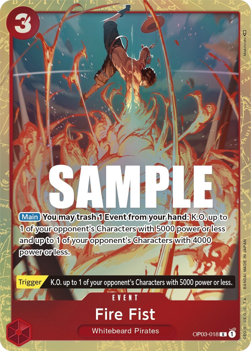Fire Fist (Alternate Art) (OP03-018) - [Pillars of Strength] Foil - Trinity Hobby