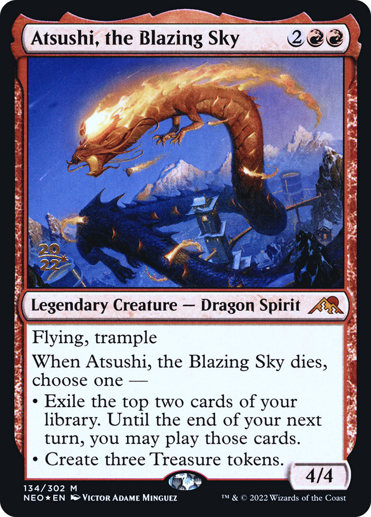 Atsushi, the Blazing Sky [Kamigawa: Neon Dynasty Prerelease Promos] - Trinity Hobby