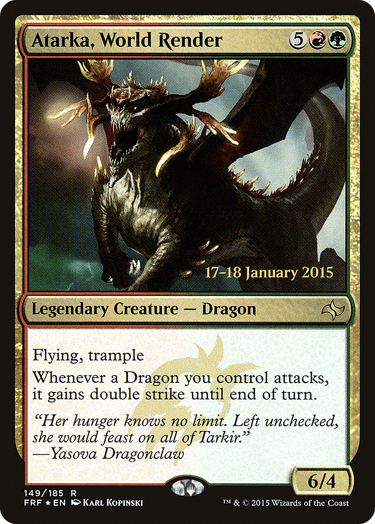 Atarka, World Render [Fate Reforged Prerelease Promos] - Trinity Hobby