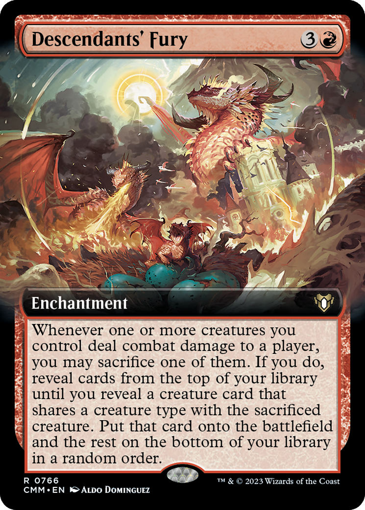 Descendants' Fury (Extended Art) [Commander Masters] - Trinity Hobby