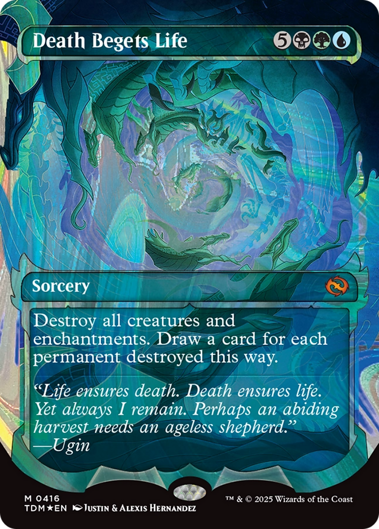 Death Begets Life  [Foil]  (TDM-416) - [Tarkir: Dragonstorm]: (Showcase) (Borderless) - Trinity Hobby