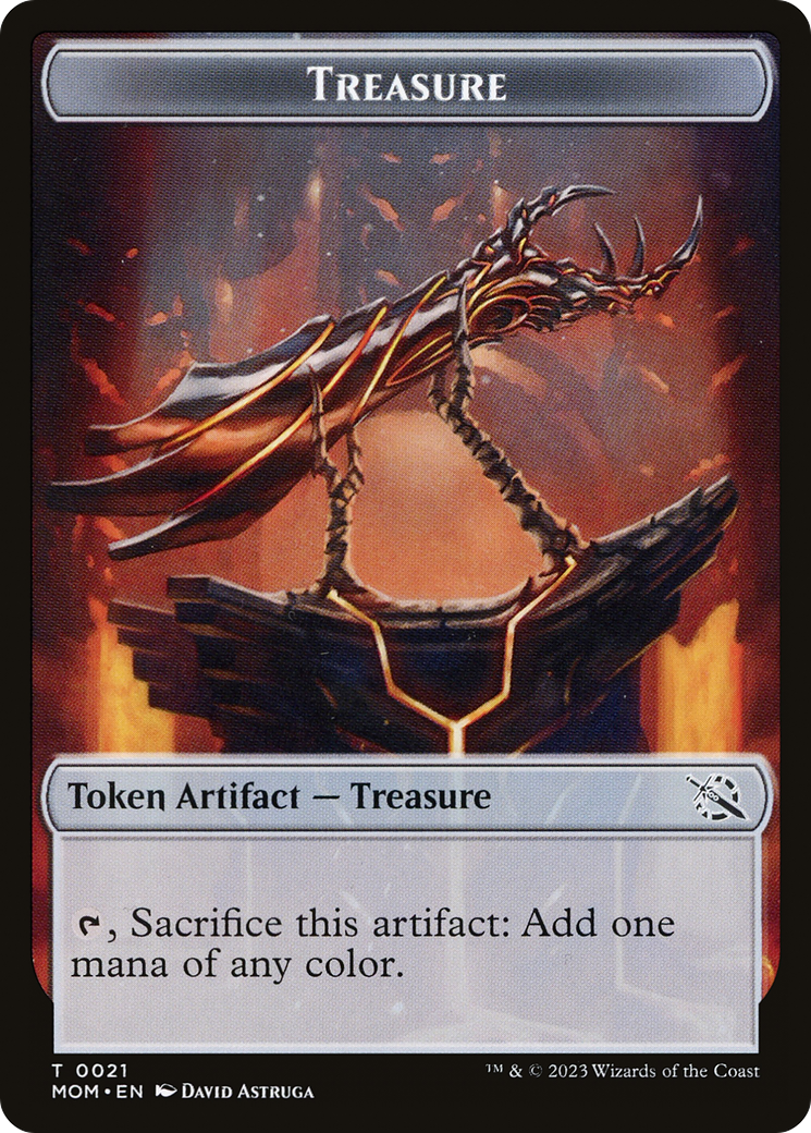 Treasure (21) // Wrenn and Realmbreaker Emblem Double-Sided Token [March of the Machine Tokens] - Trinity Hobby