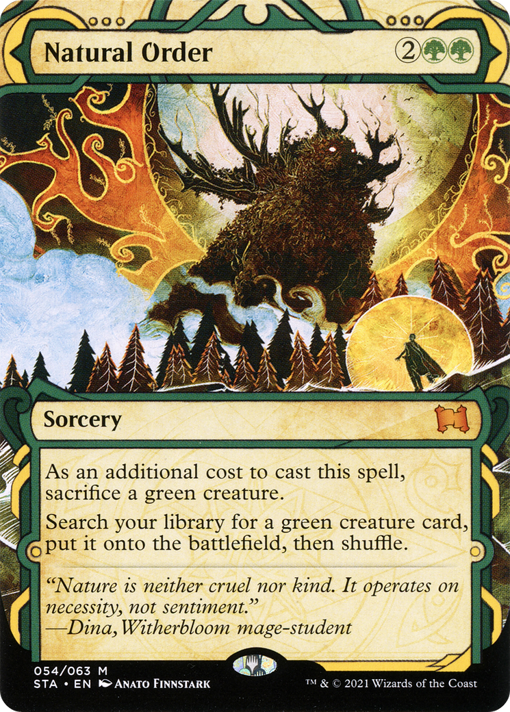 Natural Order [Etched Foil]  (STA-054) - [Strixhaven Mystical Archive]: (Showcase) (Borderless) - Trinity Hobby