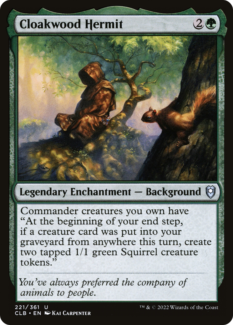 Cloakwood Hermit  [Foil]  (CLB-221) - [Commander Legends: Battle for Baldur's Gate]