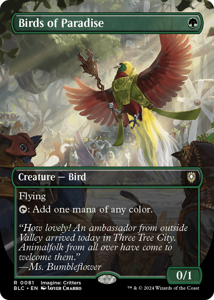 Birds of Paradise (Borderless) [Bloomburrow Commander] - Trinity Hobby