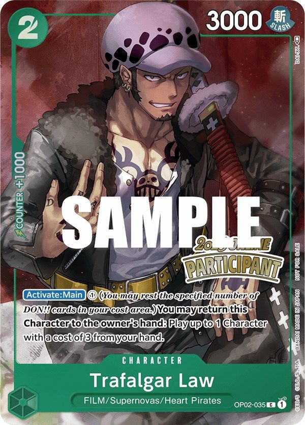 Trafalgar Law (Online Regional 2023) [Participant] (OP02-035) - [One Piece Promotion Cards] Foil - Trinity Hobby