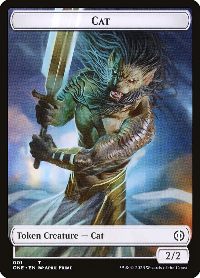 Phyrexian Mite (012) // Cat Double-Sided Token [Phyrexia: All Will Be One Tokens] - Trinity Hobby