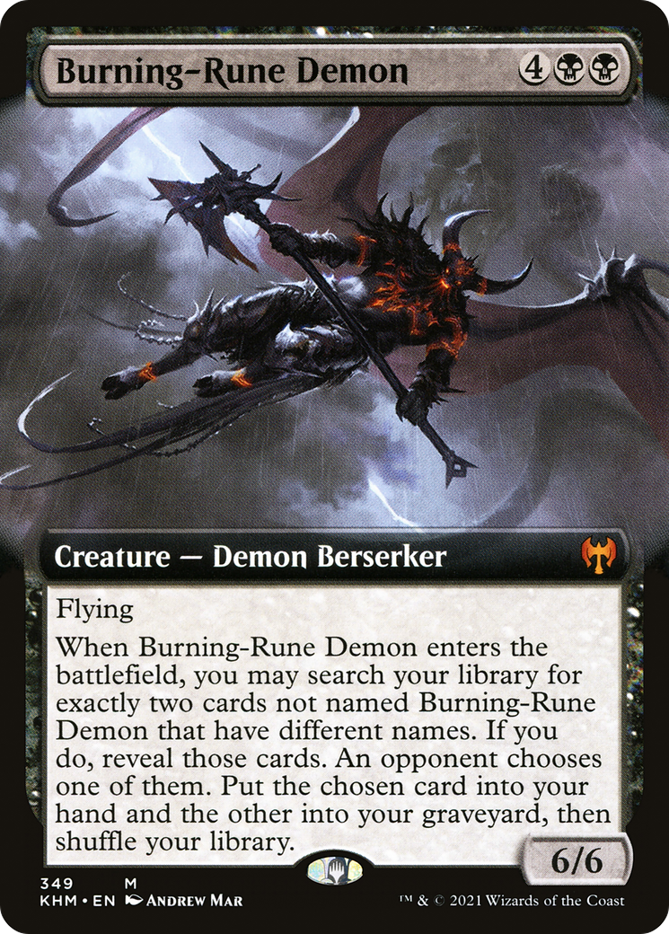 Burning-Rune Demon (Extended Art) [Kaldheim] - Trinity Hobby