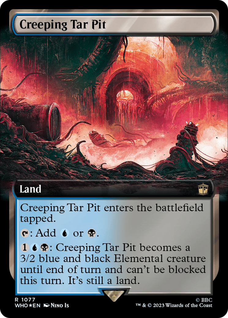 Creeping Tar Pit (Extended Art) (Surge Foil) [Doctor Who] - Trinity Hobby
