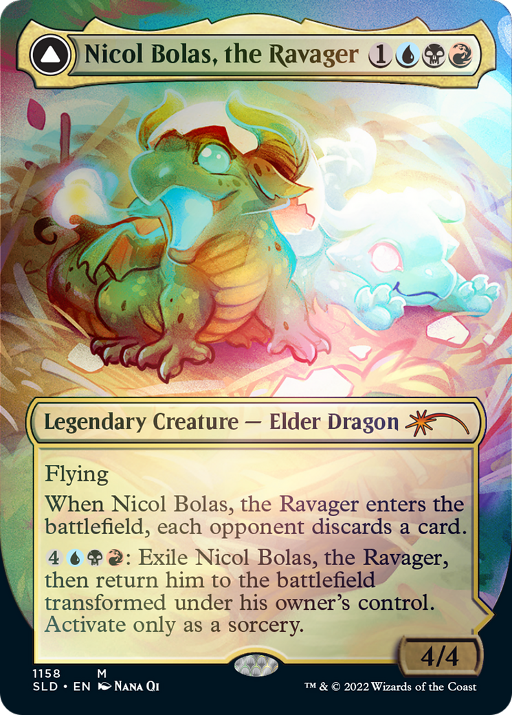 Nicol Bolas, the Ravager // Nicol Bolas, the Arisen (Borderless) [Secret Lair: From Cute to Brute] - Trinity Hobby