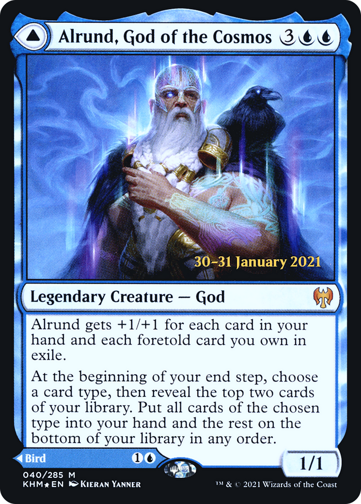 Alrund, God of the Cosmos // Hakka, Whispering Raven [Kaldheim Prerelease Promos] - Trinity Hobby