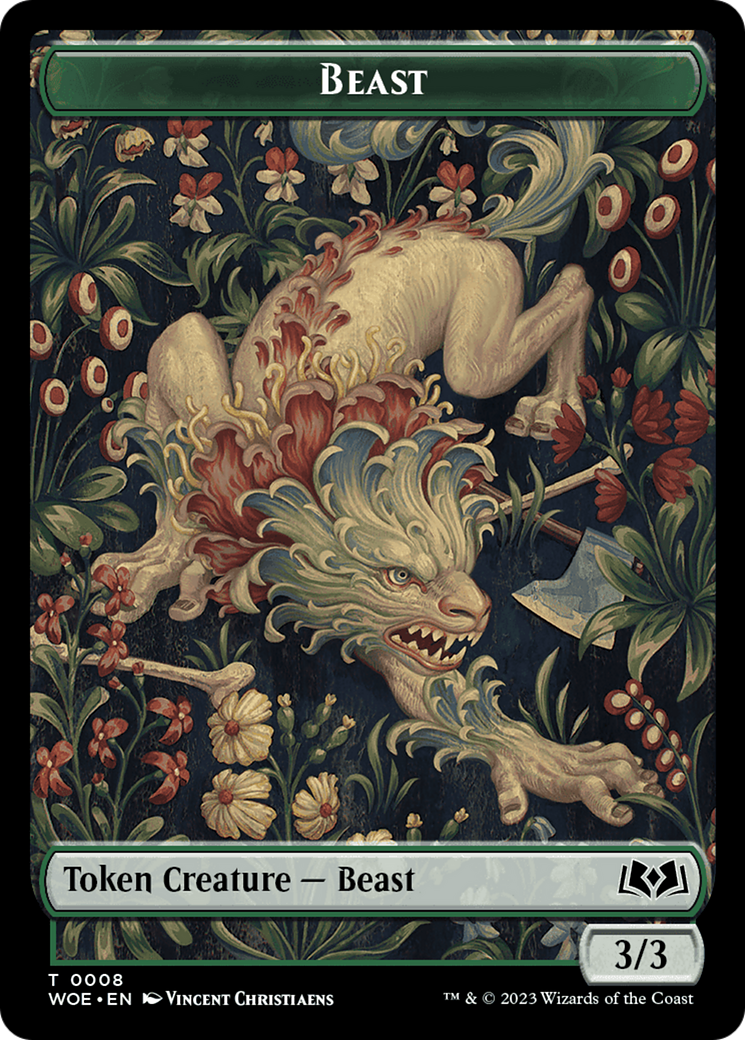 Beast // Food (0010) Double-Sided Token [Wilds of Eldraine Tokens] - Trinity Hobby