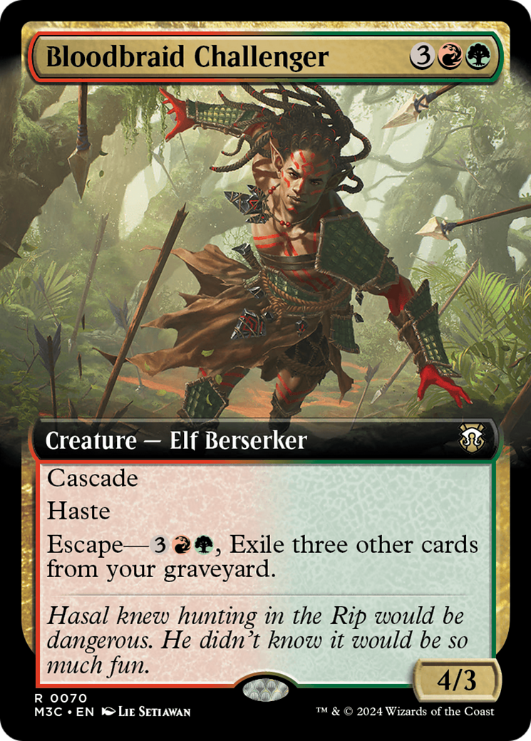 Bloodbraid Challenger (Extended Art) (Ripple Foil) [Modern Horizons 3 Commander] - Trinity Hobby