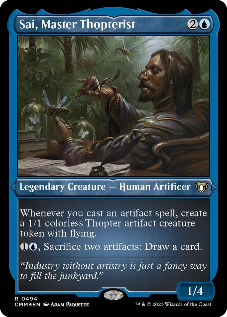 Sai, Master Thopterist (Foil Etched) [Commander Masters] - Trinity Hobby