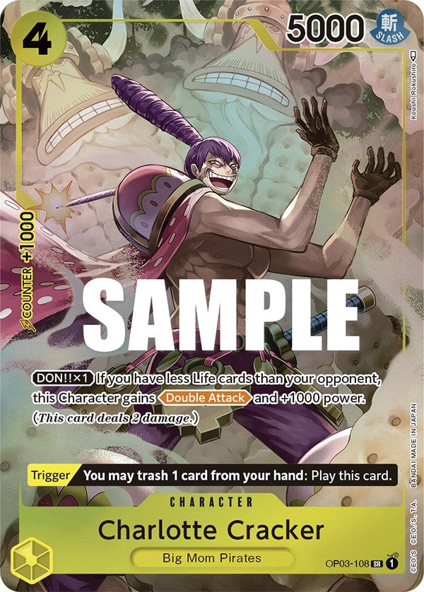 Charlotte Cracker (Alternate Art) (OP03-108) - [Pillars of Strength] Foil - Trinity Hobby