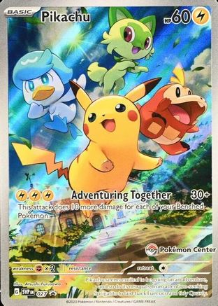 Pikachu (027) (Pokemon Center Exclusive) [Scarlet & Violet: Black Star Promos] - Trinity Hobby