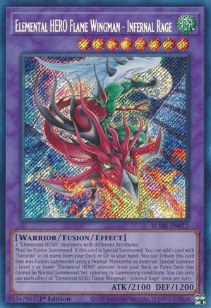 Elemental HERO Flame Wingman - Infernal Rage [BLMR-EN012] Secret Rare - Trinity Hobby