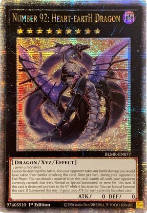 Number 92: Heart-eartH Dragon [BLMR-EN077] Quarter Century Secret Rare - Trinity Hobby