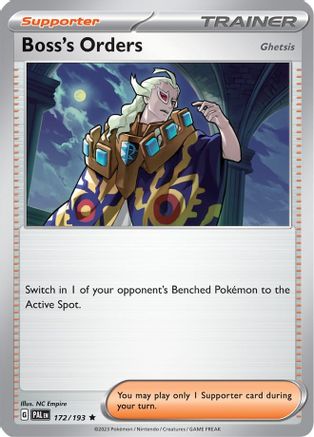 Boss's Orders (172/193) (Theme Deck Exclusive) [Scarlet & Violet: Paldea Evolved] - Trinity Hobby