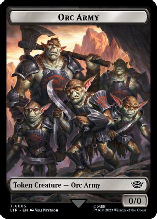 Orc Army (0005) // Food (0011) Double-Sided Token  [Foil]  (LTR-5 // 11) - [The Lord of the Rings: Tales of Middle-earth] - Trinity Hobby