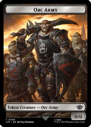 Orc Army (0006) // Food (0010) Double-Sided Token  [Foil]  (LTR-6 // 10) - [The Lord of the Rings: Tales of Middle-earth] - Trinity Hobby